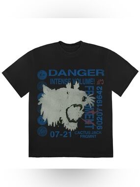 NWT TRAVIS SCOTT CACTUS JACK FOR FRAGMENT DANGER TEE WASHED BLACK MENS SZ M OR L